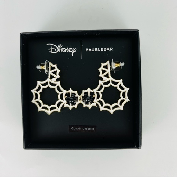 BaubleBar Jewelry - Disney X Baublebar Halloween Mickey Ears Cobweb Spider Glow In Dark Earrings NIB